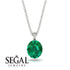 Oval Emerald Hidden Halo Necklace - Gemma No. 51 image 9