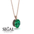 Oval Emerald Hidden Halo Necklace - Gemma No. 35 image 2