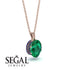 Oval Emerald Hidden Halo Necklace - Gemma No. 65 image 2