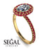 Oval Diamond Halo Hidden Rubies Ring - Amy No. 46 image 2
