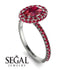 Oval Ruby Halo Hidden Rubies Ring - Amy No. 57 image 2