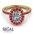 Oval Diamond Halo Hidden Rubies Ring - Amy No. 46 image 10