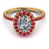 Oval Diamond Halo Hidden Rubies Ring - Amy No. 46 image 1