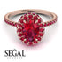 Oval Ruby Halo Hidden Rubies Ring - Amy No. 56 image 10