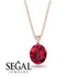 Oval Ruby Hidden Halo Necklace - Gemma No. 26 image 9