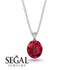 Oval Ruby Hidden Halo Necklace - Gemma No. 72 image 9