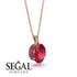 Oval Ruby Hidden Halo Necklace - Gemma No. 56 image 2