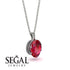 Oval Ruby Hidden Halo Necklace - Gemma No. 12 image 2