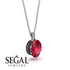 Oval Ruby Hidden Halo Necklace - Gemma No. 42 image 2