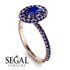 Oval Sapphire Halo Hidden Sapphires Ring - Amy No. 74 image 2