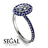 Oval Diamond Halo Hidden Sapphires Ring - Amy No. 63 image 2