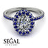 Oval Diamond Halo Hidden Sapphires Ring - Amy No. 63 image 10