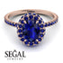 Oval Sapphire Halo Hidden Sapphires Ring - Amy No. 74 image 10