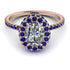 Oval Diamond Halo Hidden Sapphires Ring - Amy No. 62 image 1