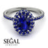 Oval Sapphire Halo Hidden Sapphires Ring - Amy No. 75 image 10