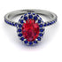 Oval Ruby Halo Hidden Sapphires Ring - Amy No. 72 image 1