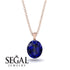 Oval Sapphire Hidden Halo Necklace - Gemma No. 44 image 9