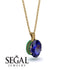 Oval Sapphire Hidden Halo Necklace - Gemma No. 28 image 2