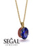 Oval Sapphire Hidden Halo Necklace - Gemma No. 58 image 2