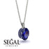 Oval Sapphire Hidden Halo Necklace - Gemma No. 75 image 2