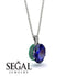 Oval Sapphire Hidden Halo Necklace - Gemma No. 30 image 2