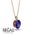 Oval Sapphire Hidden Halo Necklace - Gemma No. 59 image 2