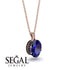 Oval Sapphire Hidden Halo Necklace - Gemma No. 44 image 2