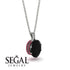 Oval Black Diamond Hidden Halo Necklace - Gemma No. 54 image 2