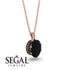 Oval Black Diamond Hidden Halo Necklace - Gemma No. 38 image 2