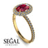 Oval Ruby Halo Hidden Diamond Ring - Amy No. 10 image 2