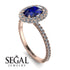Oval Sapphire Halo Hidden Diamonds Ring - Amy No. 14 image 2