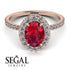 Oval Ruby Halo Hidden Diamond Ring - Amy No. 11 image 10
