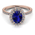 Oval Sapphire Halo Hidden Diamonds Ring - Amy No. 14 image 1