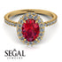 Oval Ruby Halo Hidden Diamond Ring - Amy No. 10 image 10