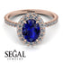 Oval Sapphire Halo Hidden Diamonds Ring - Amy No. 14 image 10