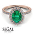 Oval Emerald Halo Hidden Diamonds Ring - Amy No. 5 image 10