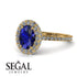 Oval Sapphire Halo Hidden Diamonds Ring - Amy No. 13 image 3