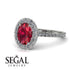 Oval Ruby Halo Hidden Diamond Ring - Amy No. 12 image 3