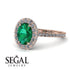 Oval Emerald Halo Hidden Diamonds Ring - Amy No. 5 image 3