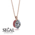 Oval Diamond Hidden Halo Necklace - Gemma No. 47 image 2