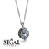 Oval Diamond Hidden Halo Necklace - Gemma No. 33 image 2