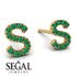 Personalised Initial Emerald Earrings - Gloria No. 4 image 2