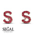 Personalised Initial Ruby Earrings - Gloria No. 11 image 6