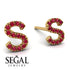 Personalised Initial Ruby Earrings - Gloria No. 10 image 2