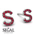 Personalised Initial Ruby Earrings - Gloria No. 12 image 2