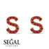 Personalised Initial Ruby Earrings - Gloria No. 10 image 3