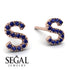 Personalised Initial Sapphire Earrings - Gloria No. 14 image 2