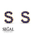 Personalised Initial Sapphire Earrings - Gloria No. 13 image 3
