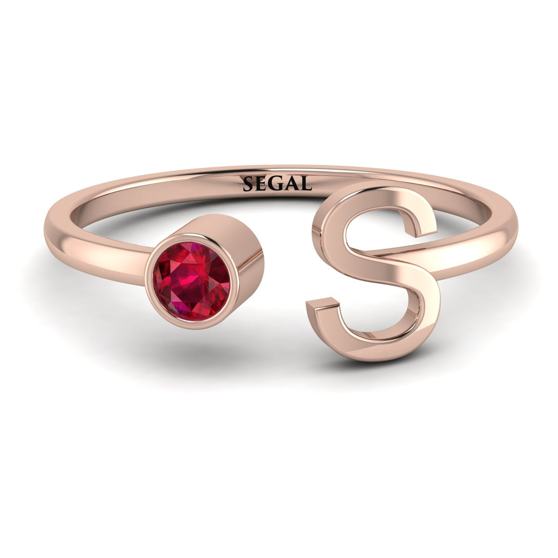 Personalized Open Ruby Ring - Finley No. 11
