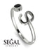 Personalized Open Black Diamond Ring - Finley No. 9 image 2